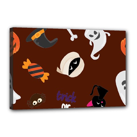 Halloween Seamless Repeat Pattern Canvas 18  X 12  (stretched) by KentuckyClothing