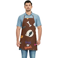 Halloween Seamless Repeat Pattern Kitchen Apron by KentuckyClothing