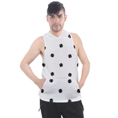 Black And White Baseball Print Pattern Men s Sleeveless Hoodie by dflcprintsclothing