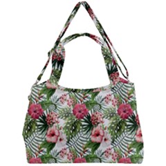 Monstera Flowers Pattern Double Compartment Shoulder Bag by goljakoff