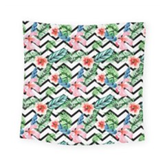 Zigzag Flowers Pattern Square Tapestry (small) by goljakoff