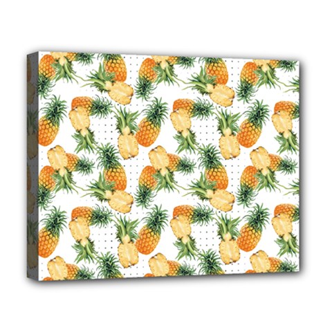 Tropical Pineapples Deluxe Canvas 20  X 16  (stretched) by goljakoff