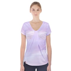 Seascape Sunset Short Sleeve Front Detail Top by goljakoff