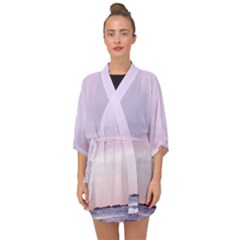 Seascape Sunset Half Sleeve Chiffon Kimono by goljakoff