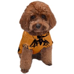 Happy Halloween Scary Funny Spooky Logo Witch On Broom Broomstick Spider Wolf Bat Black 8888 Black A Dog T-shirt by HalloweenParty