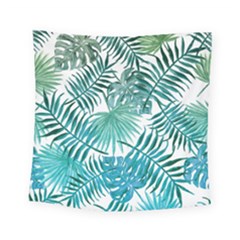 Blue Tropical Leaves Square Tapestry (small) by goljakoff