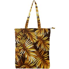 Golden Leaves Double Zip Up Tote Bag