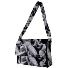 Laocoon Sculpture Over Black Full Print Messenger Bag (s) by dflcprintsclothing