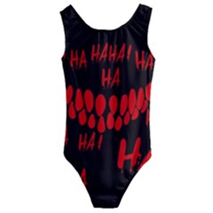 Demonic Laugh, Spooky Red Teeth Monster In Dark, Horror Theme Kids  Cut-out Back One Piece Swimsuit by Casemiro