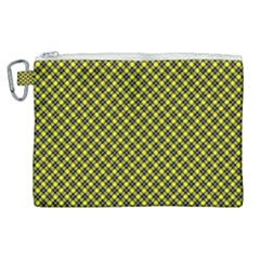 Cute Yellow Tartan Pattern, Classic Buffalo Plaid Theme Canvas Cosmetic Bag (xl) by Casemiro