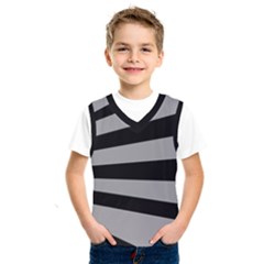 Striped Black And Grey Colors Pattern, Silver Geometric Lines Kids  Basketball Tank Top by Casemiro