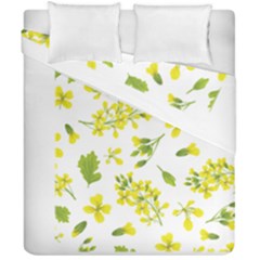 Yellow Flowers Duvet Cover Double Side (california King Size) by designsbymallika