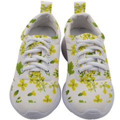Yellow Flowers Kids Athletic Shoes by designsbymallika