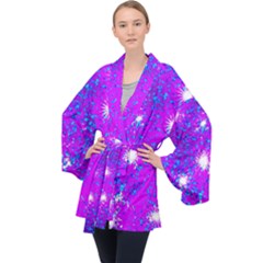 Privet Hedge With Starlight Long Sleeve Velvet Kimono  by essentialimage