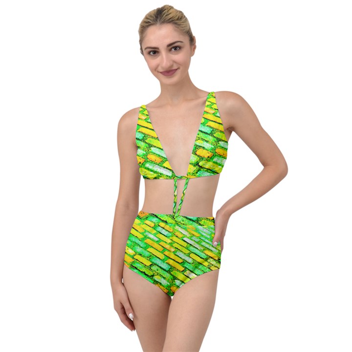 Diagonal street cobbles Tied Up Two Piece Swimsuit