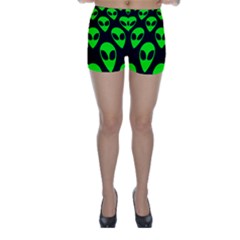 We Are Watching You! Aliens Pattern, Ufo, Faces Skinny Shorts by Casemiro