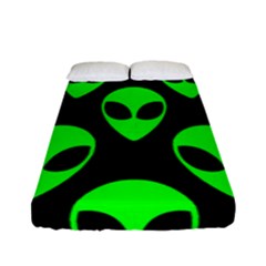 We Are Watching You! Aliens Pattern, Ufo, Faces Fitted Sheet (full/ Double Size) by Casemiro