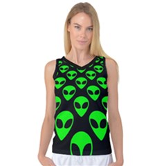 We Are Watching You! Aliens Pattern, Ufo, Faces Women s Basketball Tank Top by Casemiro