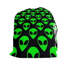 We Are Watching You! Aliens Pattern, Ufo, Faces Drawstring Pouch (2xl) by Casemiro