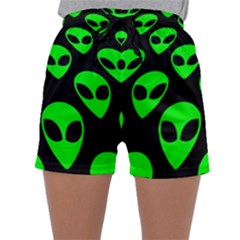 We Are Watching You! Aliens Pattern, Ufo, Faces Sleepwear Shorts by Casemiro