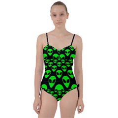 We Are Watching You! Aliens Pattern, Ufo, Faces Sweetheart Tankini Set by Casemiro