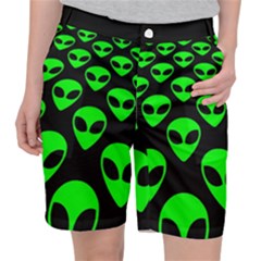 We Are Watching You! Aliens Pattern, Ufo, Faces Pocket Shorts by Casemiro