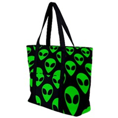 We Are Watching You! Aliens Pattern, Ufo, Faces Zip Up Canvas Bag by Casemiro