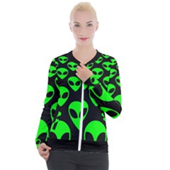 We Are Watching You! Aliens Pattern, Ufo, Faces Casual Zip Up Jacket by Casemiro