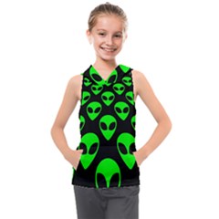 We Are Watching You! Aliens Pattern, Ufo, Faces Kids  Sleeveless Hoodie by Casemiro