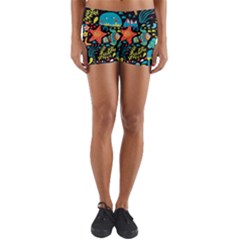 Sea Animals Yoga Shorts by goljakoff