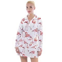 Rose Flamingos Women s Long Sleeve Casual Dress by goljakoff