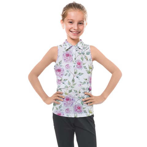 Rose Flowers Kids  Sleeveless Polo Tee by goljakoff