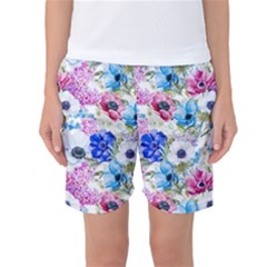 Purple Flowers Women s Basketball Shorts by goljakoff