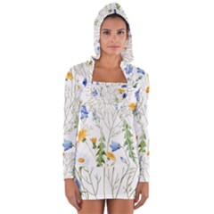 Summer Flowers Long Sleeve Hooded T-shirt by goljakoff