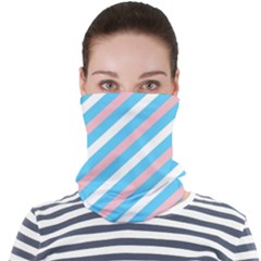 Transgender Pride Diagonal Stripes Pattern Face Seamless Bandana (adult) by VernenInk