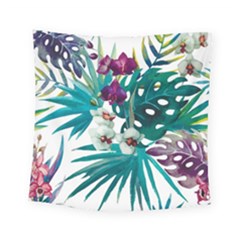 Tropical Flowers Square Tapestry (small) by goljakoff