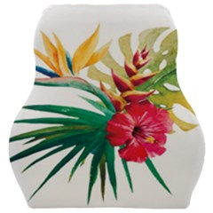 Tropical Flowers Car Seat Velour Cushion  by goljakoff