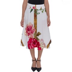 Flowers Anchor Perfect Length Midi Skirt by goljakoff