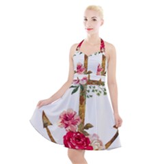 Flowers Anchor Halter Party Swing Dress  by goljakoff