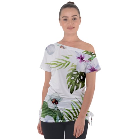 Flowers Tie-up Tee by goljakoff