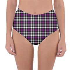 Asexual Pride Checkered Plaid Reversible High-waist Bikini Bottoms by VernenInk