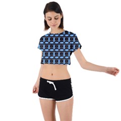 Spark Blocks Tie Back Short Sleeve Crop Tee by Sparkle