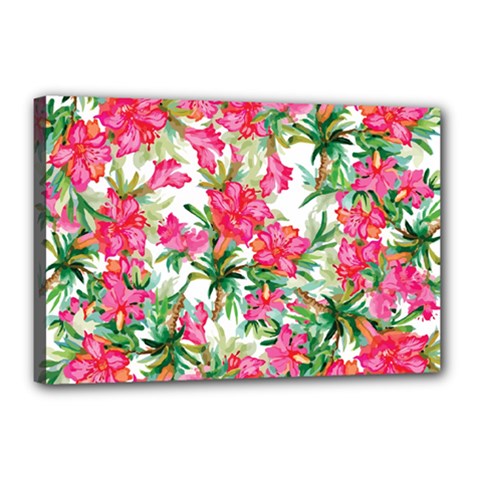 Pink Flowers Canvas 18  X 12  (stretched) by goljakoff