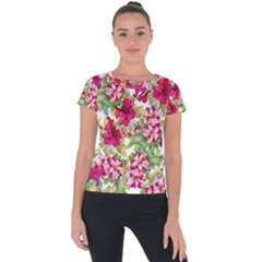 Rose Blossom Short Sleeve Sports Top  by goljakoff