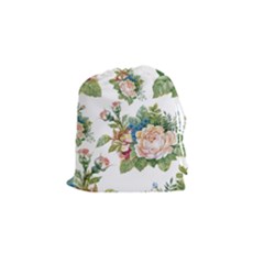 Vintage Flowers Drawstring Pouch (small) by goljakoff