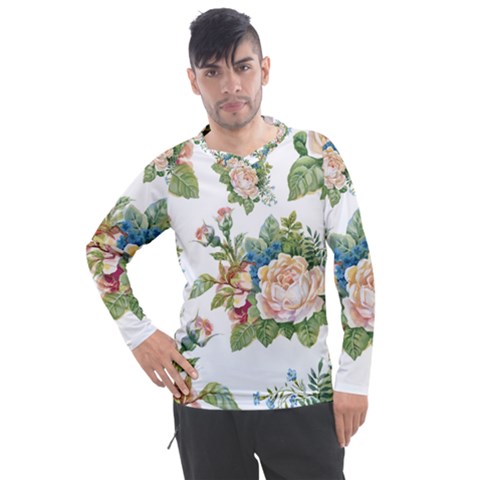 Vintage Flowers Men s Pique Long Sleeve Tee by goljakoff