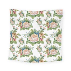 Vintage Flowers Pattern Square Tapestry (small) by goljakoff