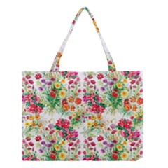 Summer Flowers Pattern Medium Tote Bag by goljakoff