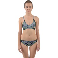 Calm In The Flower Forest Of Tranquility Ornate Mandala Wrap Around Bikini Set by pepitasart