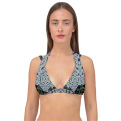 Calm In The Flower Forest Of Tranquility Ornate Mandala Double Strap Halter Bikini Top by pepitasart